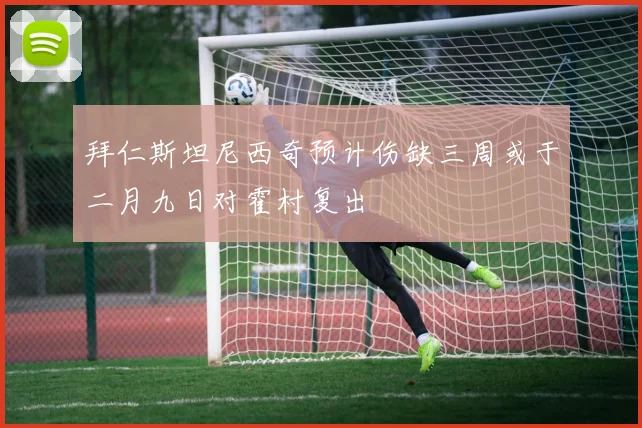 拜仁斯坦尼西奇预计伤缺三周或于二月九日对霍村复出